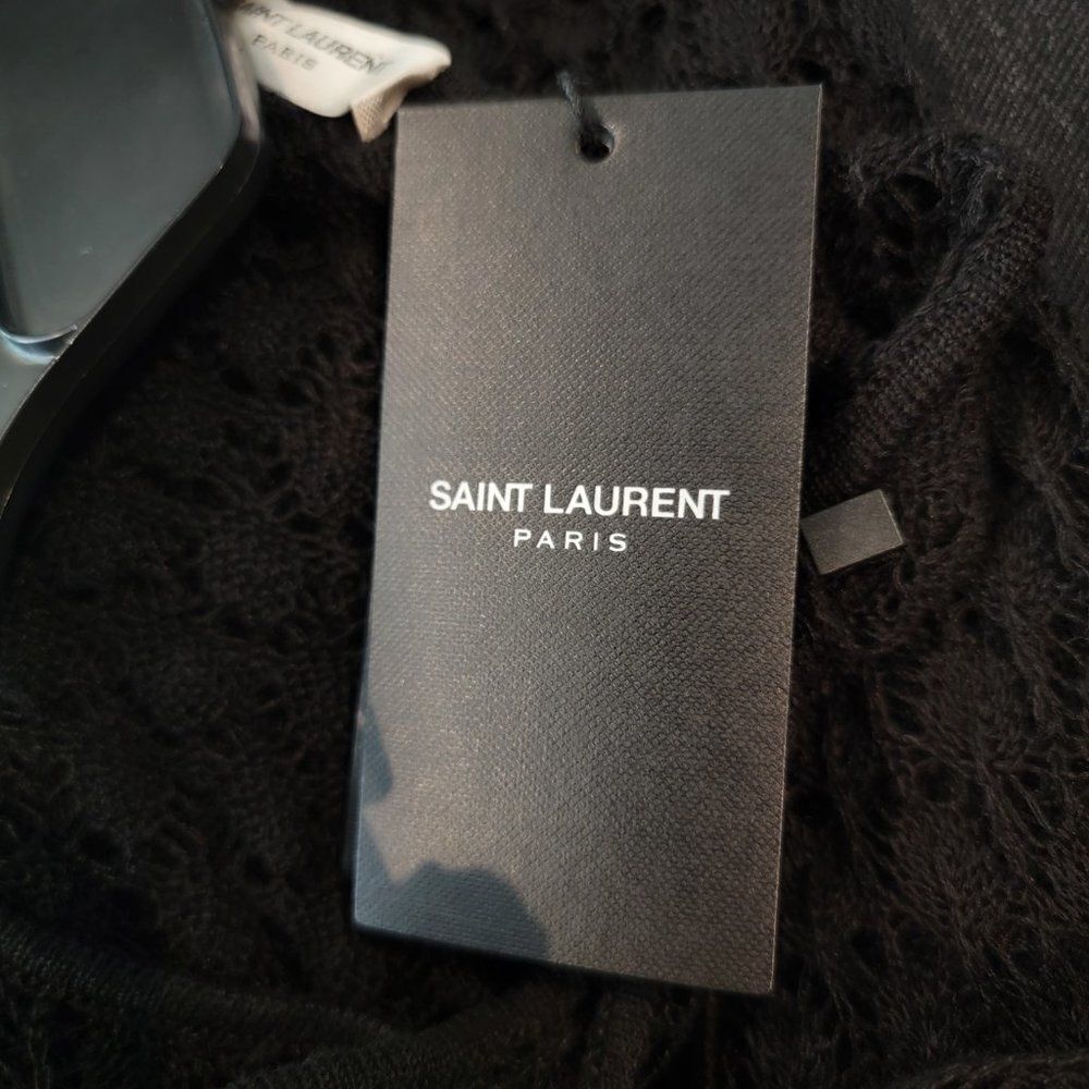 Saint Laurent Women's Black  Midi Lace Dress Size OS - Picture 15 of 16